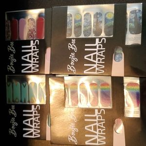 Boujie Bee Nail Wraps 4 Sets Rainbow, Starry night, Mint & Gold and Wine & Gold